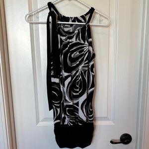 Black and White Patterned Women's Tie tank